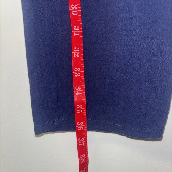 Women’s Sz Medium Linen Pants Navy Blue Pockets Stretchy Waist Cotton Beachy - Picture 9 of 9